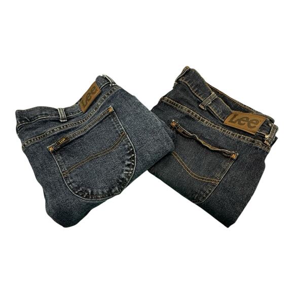 Lee Other - Lee Men’s Straight Regular Fit 42X30 Medium Wash Blue Denim Jeans Lot Of 2